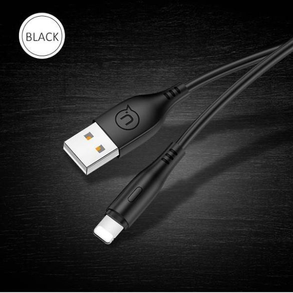 USAMS kábel U18 lightning 2A gyorstöltés 1m fekete SJ266USB01 (US-SJ266)