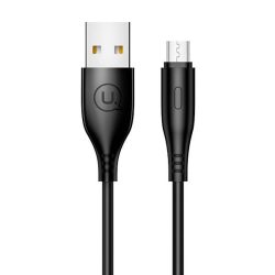   USAMS kábel U18 microUSB 2A gyorstöltés 1m fekete SJ268USB01 (US-SJ268)