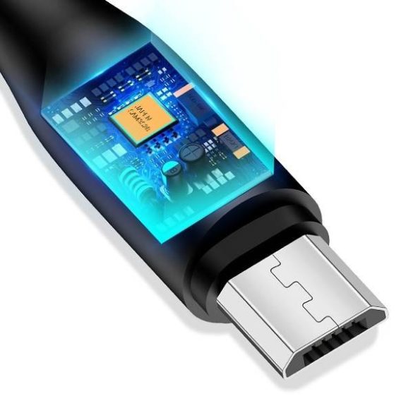 USAMS kábel U18 microUSB 2A gyorstöltés 1m fekete SJ268USB01 (US-SJ268)