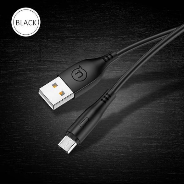 USAMS kábel U18 microUSB 2A gyorstöltés 1m fekete SJ268USB01 (US-SJ268)