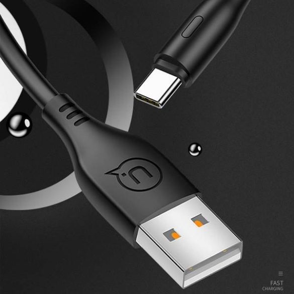 USAMS kábel U18 USB-C 2A gyorstöltés 1m fekete SJ267USB01 (US-SJ267)