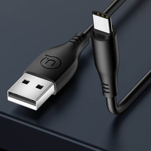 USAMS kábel U18 USB-C 2A gyorstöltés 1m fekete SJ267USB01 (US-SJ267)