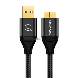 USAMS U19 fonott kábel USB 3.0 microUSB B külső meghajtóhoz 2m (US-SJ273) - fekete
