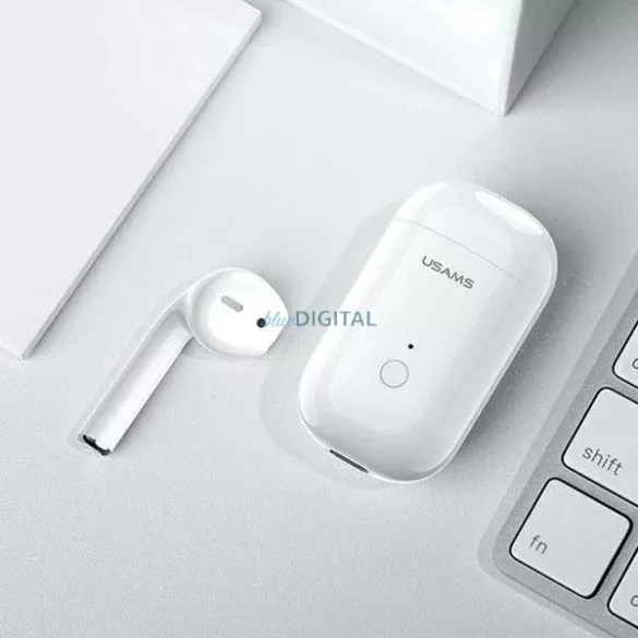 USAMS Bluetooth 5.0 Headset LB sorozat + dokkolóállomás fehér BHULB01 (US-LB001)