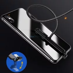   USAMS U9 gaming fonott kábel USB-C 1,5m 2A/3A gyorstöltés (US-SJ279) - fekete
