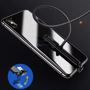 USAMS U9 gaming fonott kábel USB-C 1,5m 2A/3A gyorstöltés (US-SJ279) - fekete