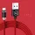 USAMS kábel mágneses U-Sure microUSB 1m 2.1A fonott piros SJ294USB02 (US-SJ294)