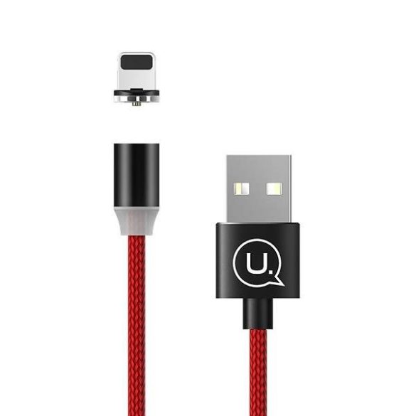 USAMS kábel mágneses U-Sure lightning 1m 2.1A fonott piros SJ292USB02 (US-SJ292)