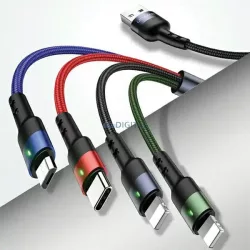   USAMS U26 4in1 fonott kábel 1.2m 2A gyors töltés (2x villám/microUSB/USB-C) SJ317USB01 (US-SJ317)