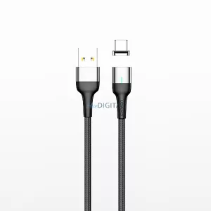 USAMS kábel magnetyczny U28 lightning2.4A Fast Charge 1m pleciony szürke SJ326USB03 (US-SJ326)