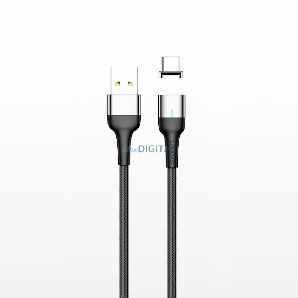 USAMS kábel magnetyczny U28 lightning2.4A Fast Charge 1m pleciony szürke SJ326USB03 (US-SJ326)
