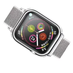   USAMS Apple Watch szíj tokkal 4/5/6/7/SE 44/45mm (US-ZB074) - ezüst