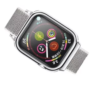 USAMS Apple Watch szíj tokkal 4/5/6/7/SE 44/45mm (US-ZB074) - ezüst