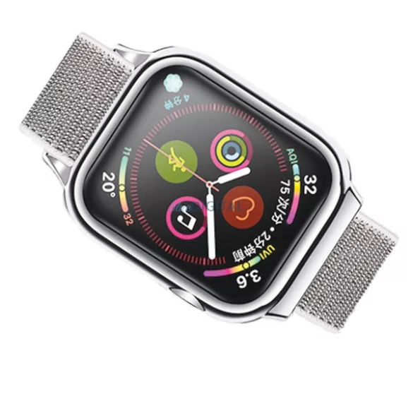 USAMS Apple Watch szíj tokkal 4/5/6/7/SE 44/45mm (US-ZB074) - ezüst