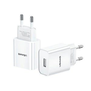 USAMS töltő 1xUSB T18 2,1A (csak fej) fehér Gyorstöltés CC075TC01