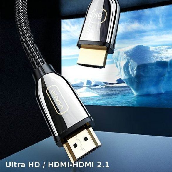 USAMS kábel HDMI - HDMI 2.1 U67 2m 8K fekete Ultra HD SJ497HD01 (US-SJ497)