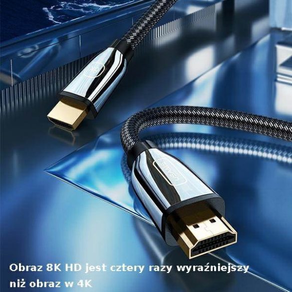 USAMS kábel HDMI - HDMI 2.1 U67 2m 8K fekete Ultra HD SJ497HD01 (US-SJ497)