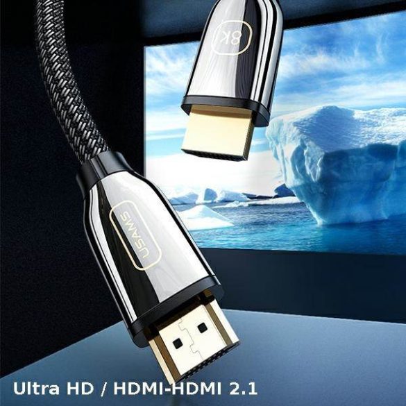 USAMS kábel HDMI - HDMI 2.1 U67 3m 8K fekete Ultra HD SJ498HD01 (US-SJ498)