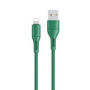 USAMS kábel U68 lightning 2A gyorstöltés 1m zöld SJ500USB04 (US-SJ500)