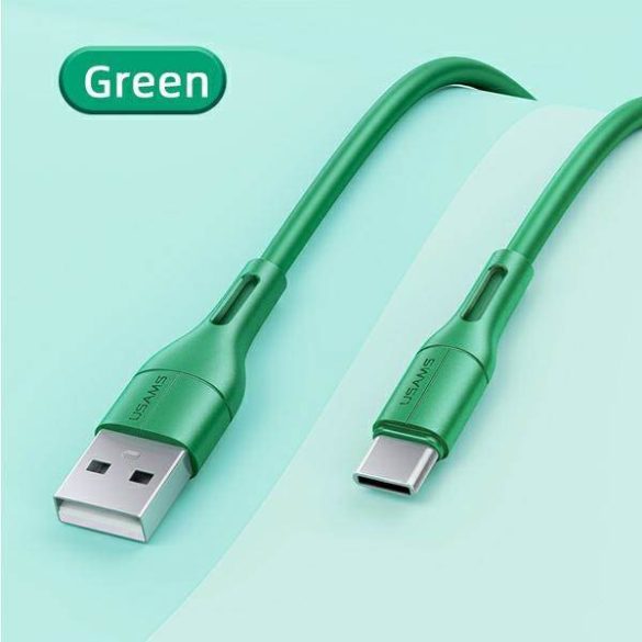 USAMS kábel U68 USB-C 2A gyorstöltés 1m zöld SJ501USB04 (US-SJ501)