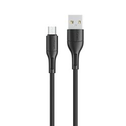   USAMS kábel U68 microUSB 2A gyorstöltés 1m fekete SJ502USB01 (US-SJ502)
