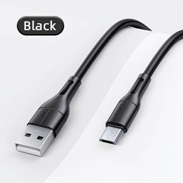 USAMS kábel U68 microUSB 2A gyorstöltés 1m fekete SJ502USB01 (US-SJ502)