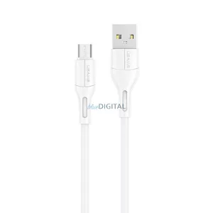 USAMS kábel U68 microUSB 2A gyorstöltés 1m fehér SJ502USB02 (US-SJ502)