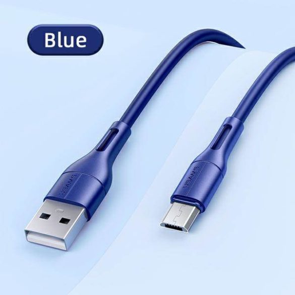 USAMS kábel U68 microUSB 2A gyorstöltés 1m kék SJ502USB03 (US-SJ502)