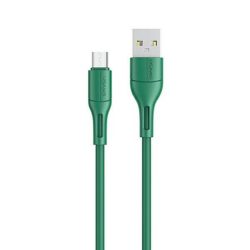   USAMS kábel U68 microUSB 2A gyorstöltés 1m zöld SJ502USB04 (US-SJ502)