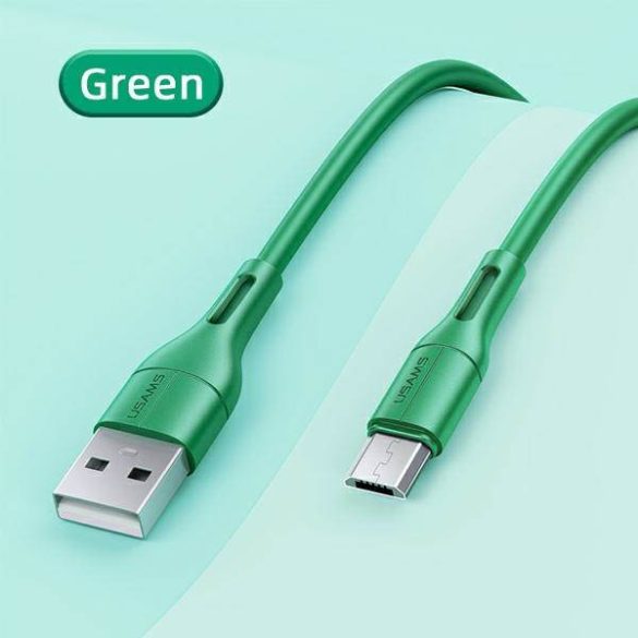 USAMS kábel U68 microUSB 2A gyorstöltés 1m zöld SJ502USB04 (US-SJ502)