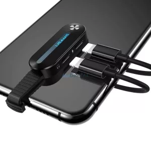 USAMS Adapter AU10 2w1 Lightning LED 2 xlightning czarny/black SJ357LN01 (US-SJ357)
