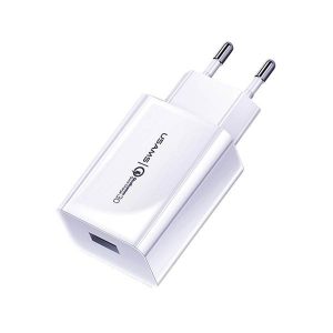 USAMS töltő 1xUSB T22 18W 18W 3A QC3.0 (csak fej) Gyorstöltő fehér CC83TC01 (US-CC083)