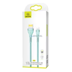   USAMS kábel fonott U33 lightning 1,2m 2A gyorstöltés cián kék SJ360USB02 (US-SJ360)