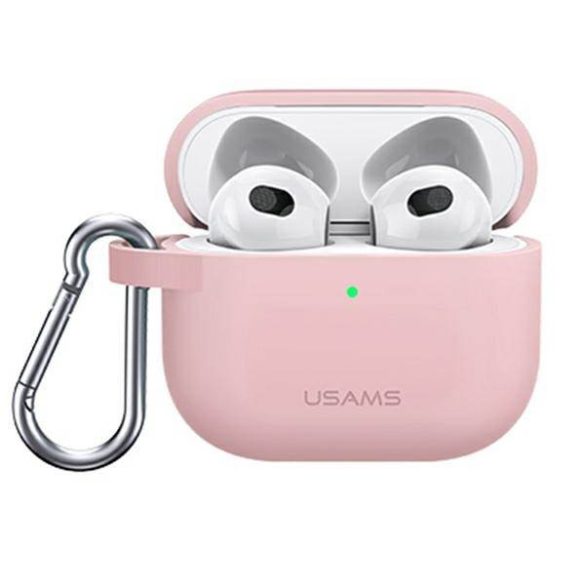 USAMS Tok védőtok AirPods 3 szilikon rózsaszín tok