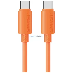   USAMS U98 szilikon USB-C - Lightning kábel 30W 3A gyorstöltés - narancssárga