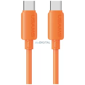 USAMS U98 szilikon USB-C - Lightning kábel 30W 3A gyorstöltés - narancssárga