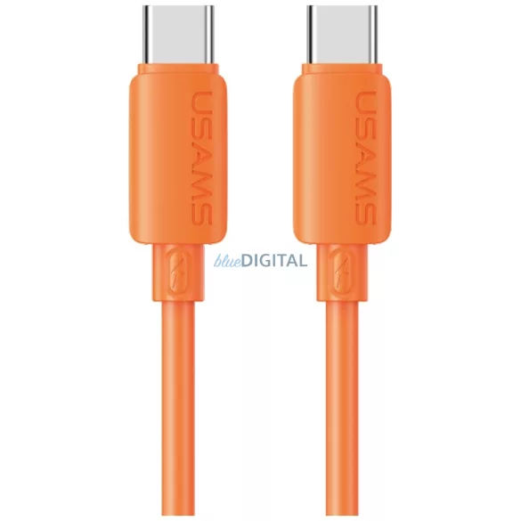 USAMS U98 szilikon USB-C - Lightning kábel 30W 3A gyorstöltés - narancssárga