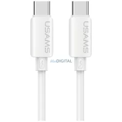   USAMS U98 szilikon USB-C - Lightning kábel 30W 3A gyorstöltés - fehér