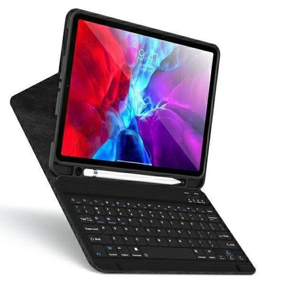 USAMS Winro tok billentyűzettel iPad 9.7" lila borító - fehér billentyűzet