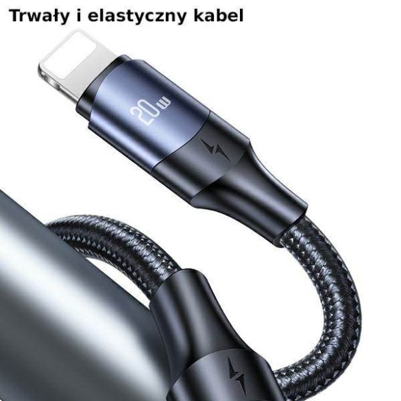 USAMS kábel U71 USB-C - Lightning 1,2m 20W PD gyorstöltés fekete SJ521USB01 (US-SJ521)