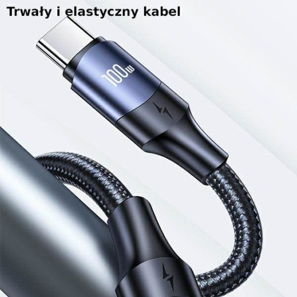 USAMS kábel U71 USB-C - USB-C 1,2m 100W PD gyorstöltés fekete SJ524USB01 (US-SJ524)