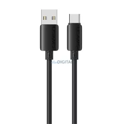 USAMS U98 szilikon USB-C kábel 3A gyorstöltés - fekete