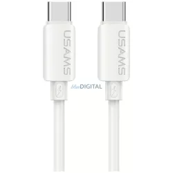   USAMS U98 szilikon USB-C - USB-C kábel 60W 3A gyorstöltés - fehér