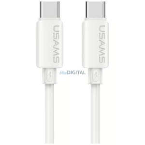 USAMS U98 szilikon USB-C - USB-C kábel 60W 3A gyorstöltés - fehér
