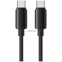   USAMS U98 szilikon USB-C - USB-C kábel 60W 3A gyorstöltés - fekete