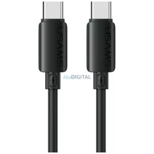 USAMS U98 szilikon USB-C - USB-C kábel 60W 3A gyorstöltés - fekete