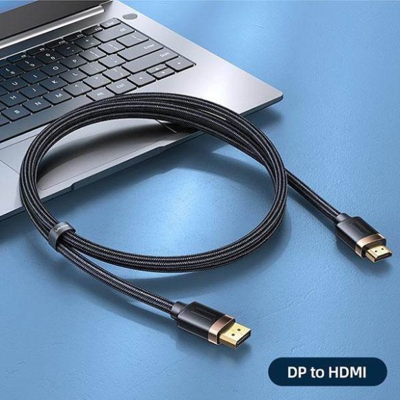 USAMS kábel DP - HDMI U74 2.0m fekete 4K HD SJ530HD01 (US-SJ530)