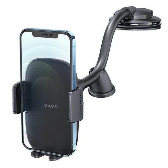 USAMS autós telefontartó szélvédőre/műszerfalra fekete ZJ065ZJ01 (US-ZJ065)
