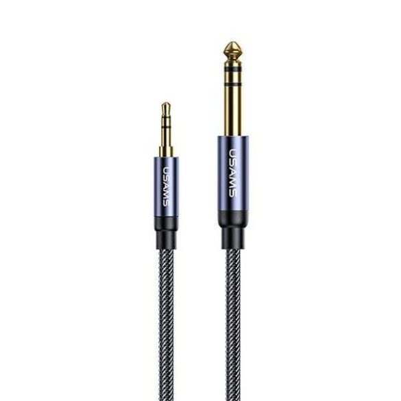 USAMS Adapter audio jack 3,5mm - 6,35mm 1.2m fekete
