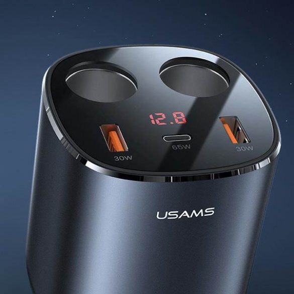 USAMS autós elosztó 2xUSB-A/ 1xUSB-C C28 245W szürke CC151TC01 (US-CC151)